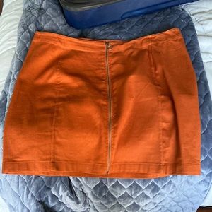 Rue 21 Size 1x orange denim fall mini skirt/ Plus size friendly